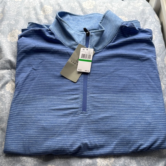 Men's PGA Tour Blue Lux Touch Ombré Quarter-Zip Pullover NWT - Picture 6 of 7